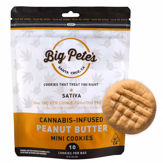 Photograph of product: Big Pete's Treats | Peanut Butter Cookies Oui'd 100mg (10pk)