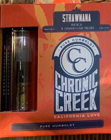 Photograph of product: Chronic Creek Strawnana .5g Live Resin Cart