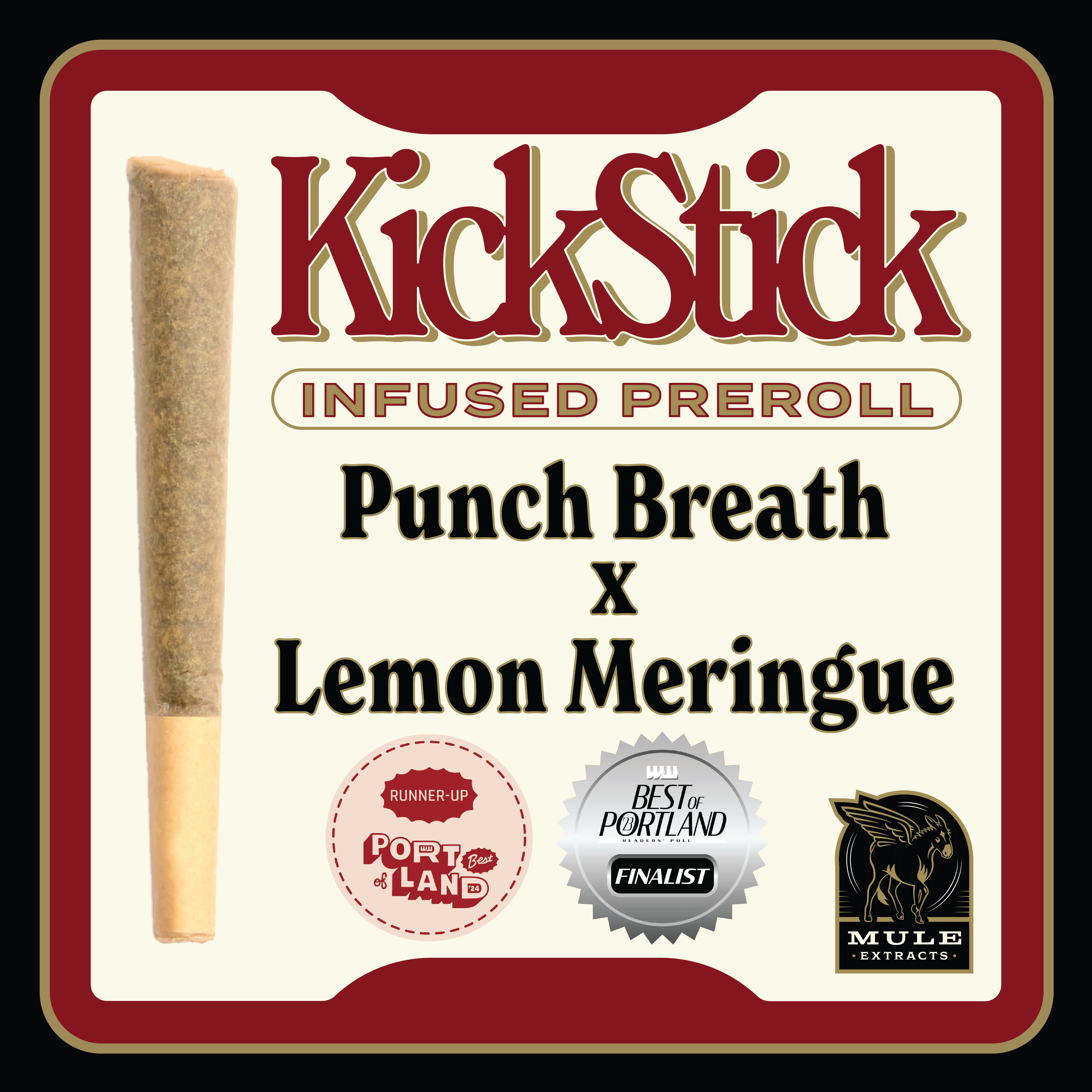 Photograph of product: Mule Extracts Punch Breath x Lemon Meringue Infused Pre-Roll