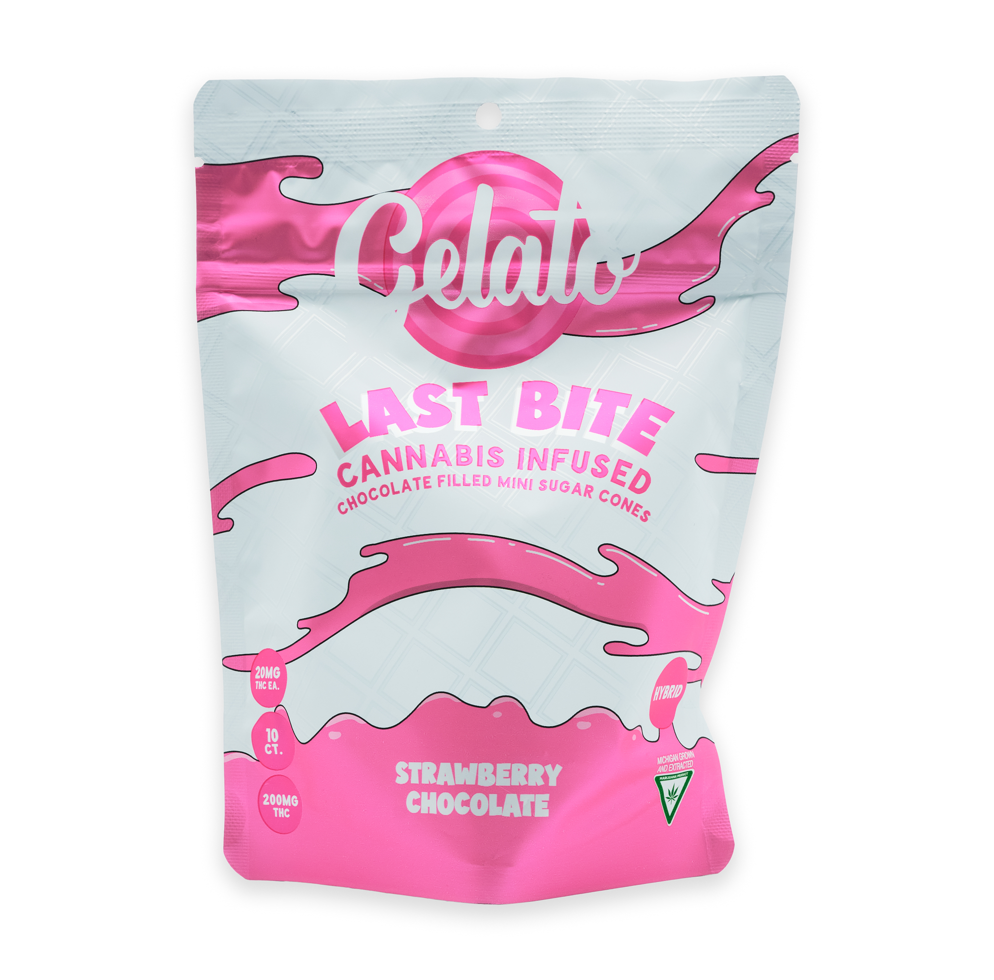 Photograph of product: Strawberry White Chocolate | 200MG Infused Mini Sugar Cones