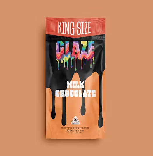 Photograph of product: Glaze | Milk | Chocolate Bar | 20pc | 200mg