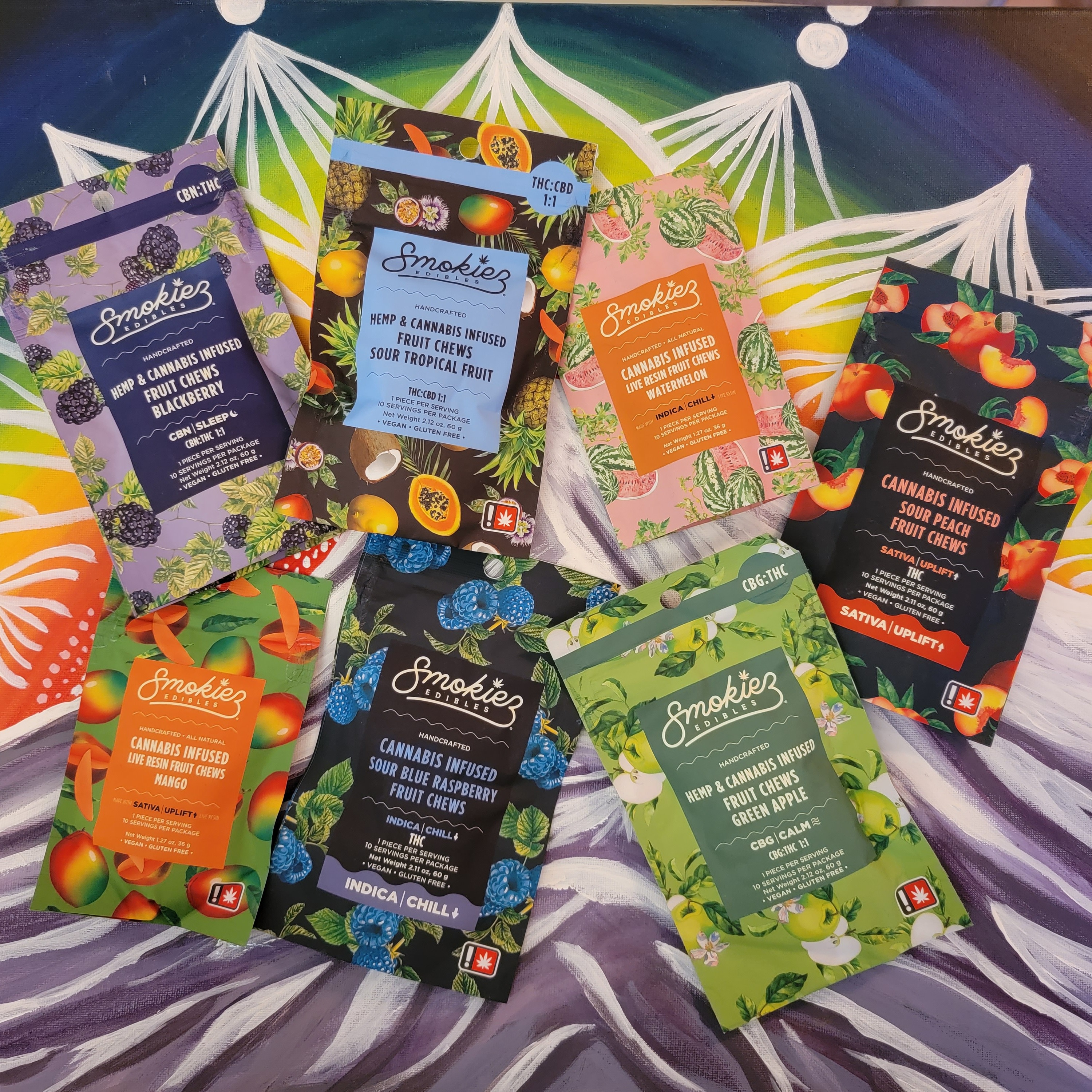 Photograph of product: Smokies Edibles Green Apple 1:1 TH-oui CBG Gummy