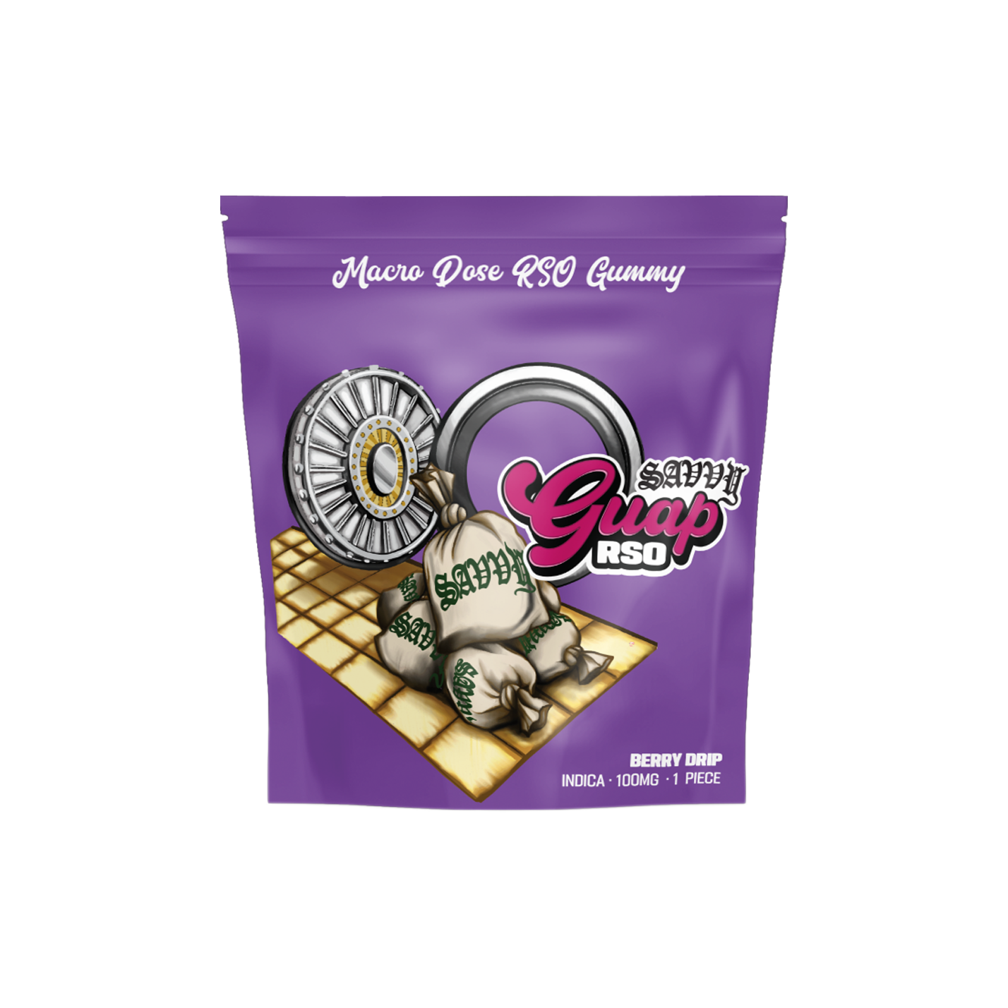Photograph of product: Savvy Guap - Berry Drip - RSO Gummy - 1-Piece (100mg) [I]