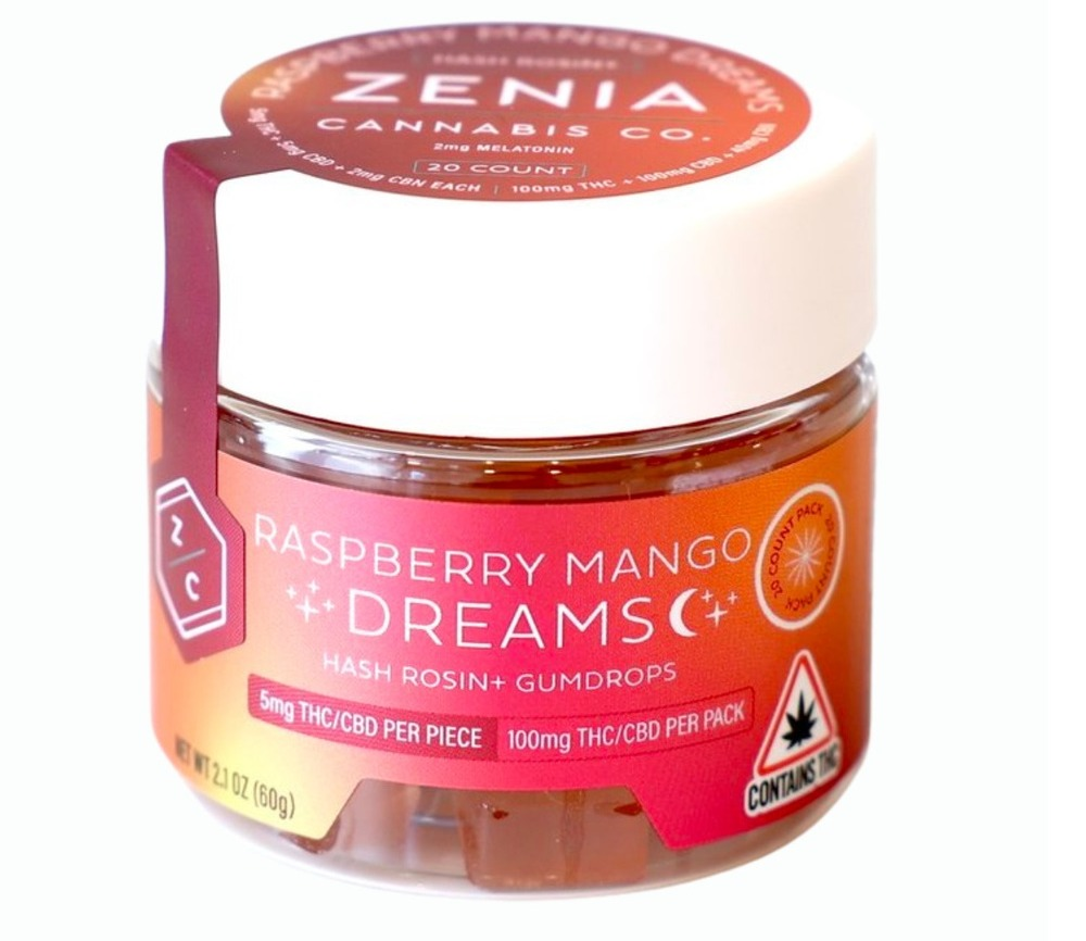 Photograph of product: ZCC | Raspberry Mango Dreams Gummies | 200mg TH-oui +400mg CBD + 80mg CBN