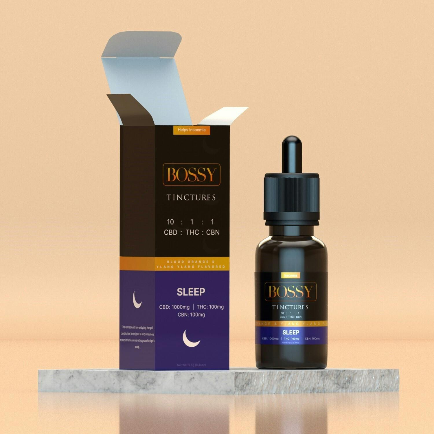 Photograph of product: BOSSY | DROP SLEEP | CBD 1000MG :TH-oui 100MG :CBN 100MG