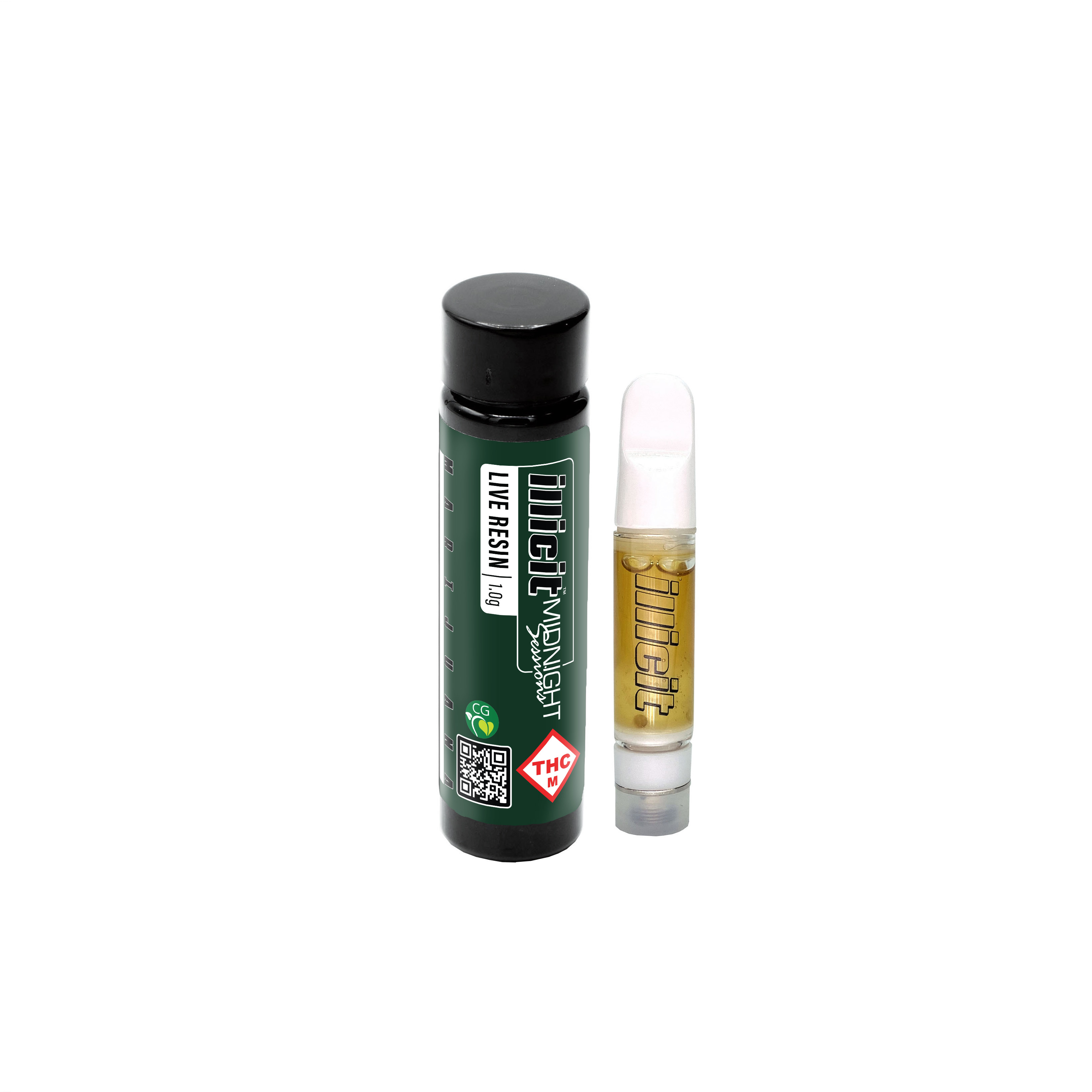 Photograph of product: Illicit Midnight Sessions: Live Resin Vape | Purple Chem | Cartridge | 1g
