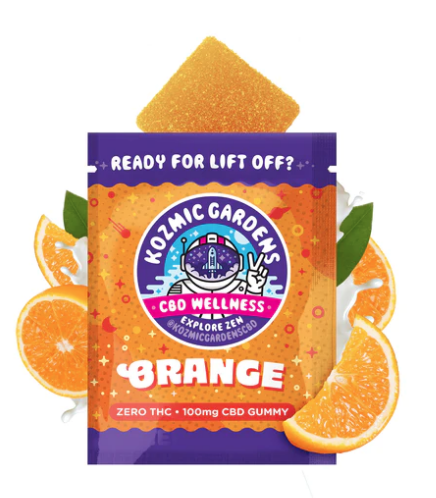 Photograph of product: Kozmic Gardens - CBD Gummy - Orange (100mg)