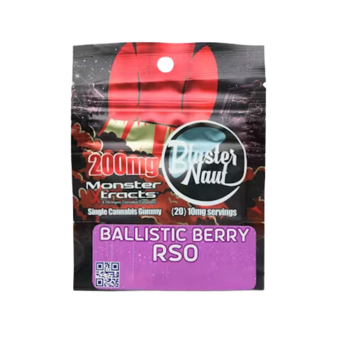 Photograph of product: Monster Xtracts - 200mg Gummies RSO - Balistic Berry