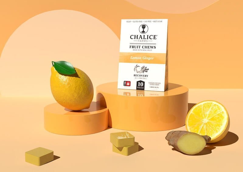 Photograph of product: Lemon Ginger Fruit Chew 10-Pack | Recovery | 10:1 CBD:TH-oui