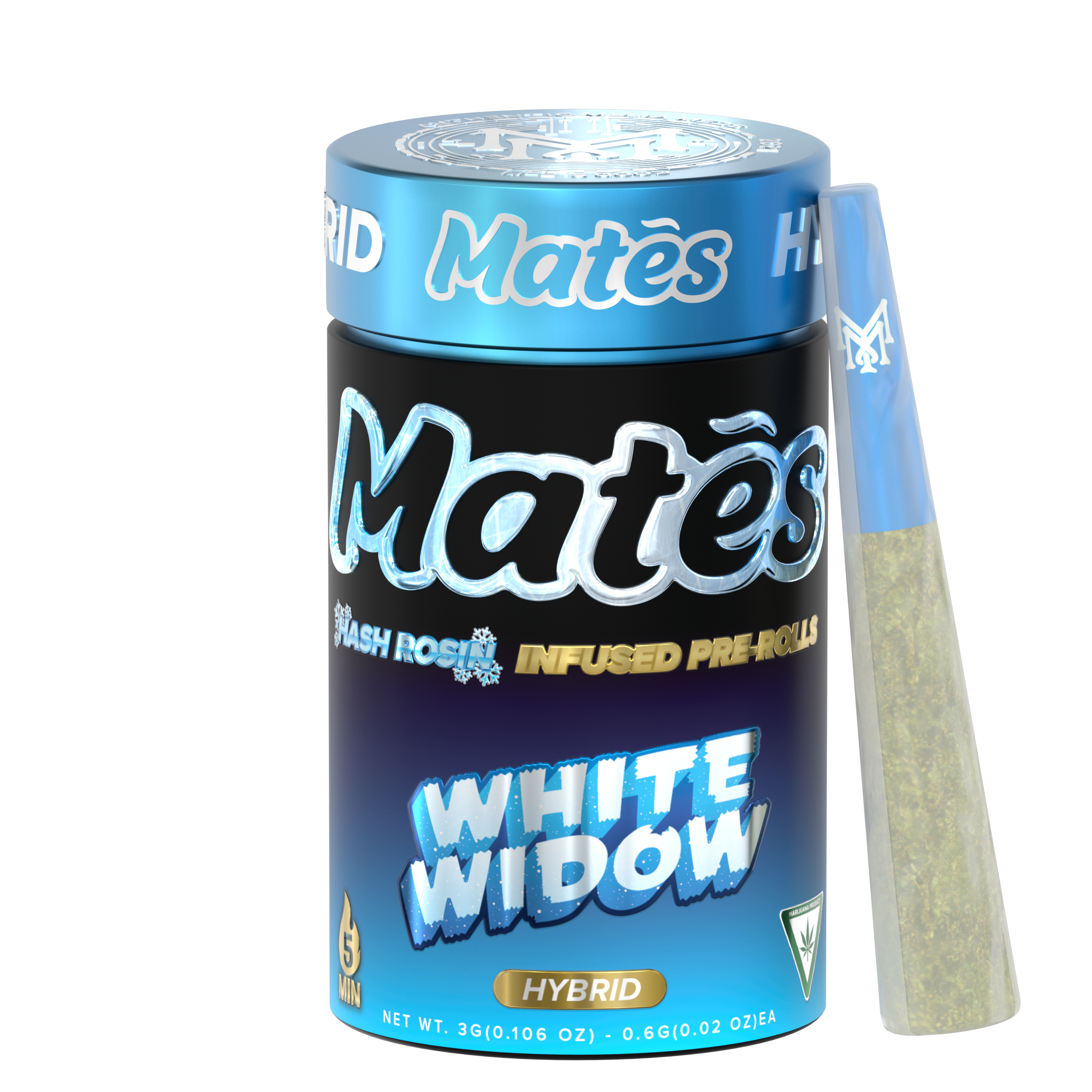 Photograph of product: White Widow | .6G au chocolat Rosin Infused Prerolls 5CT