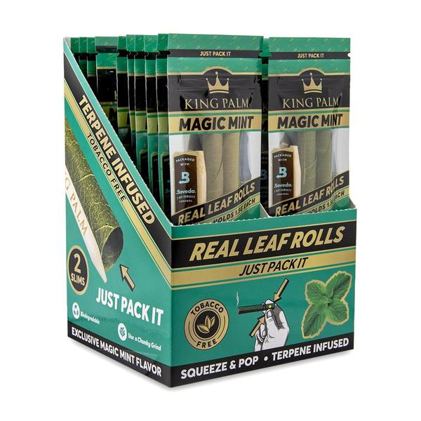 Photograph of product: King Palm - Squeeze and Pop Tip Terp Infused Hemp Wraps - Magic Mint 2pk