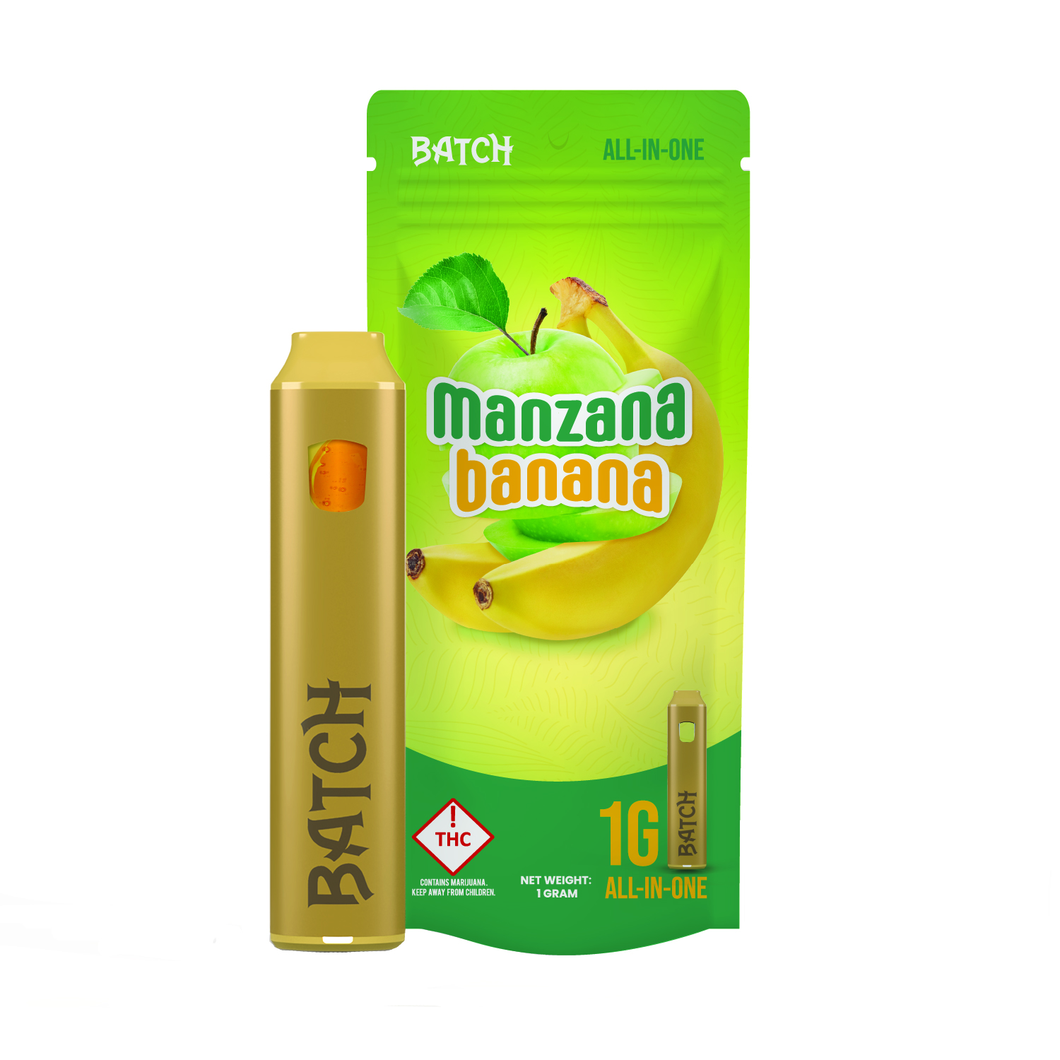 Photograph of product: Batch | AIO | Flavors Manzana Banana | 1 g