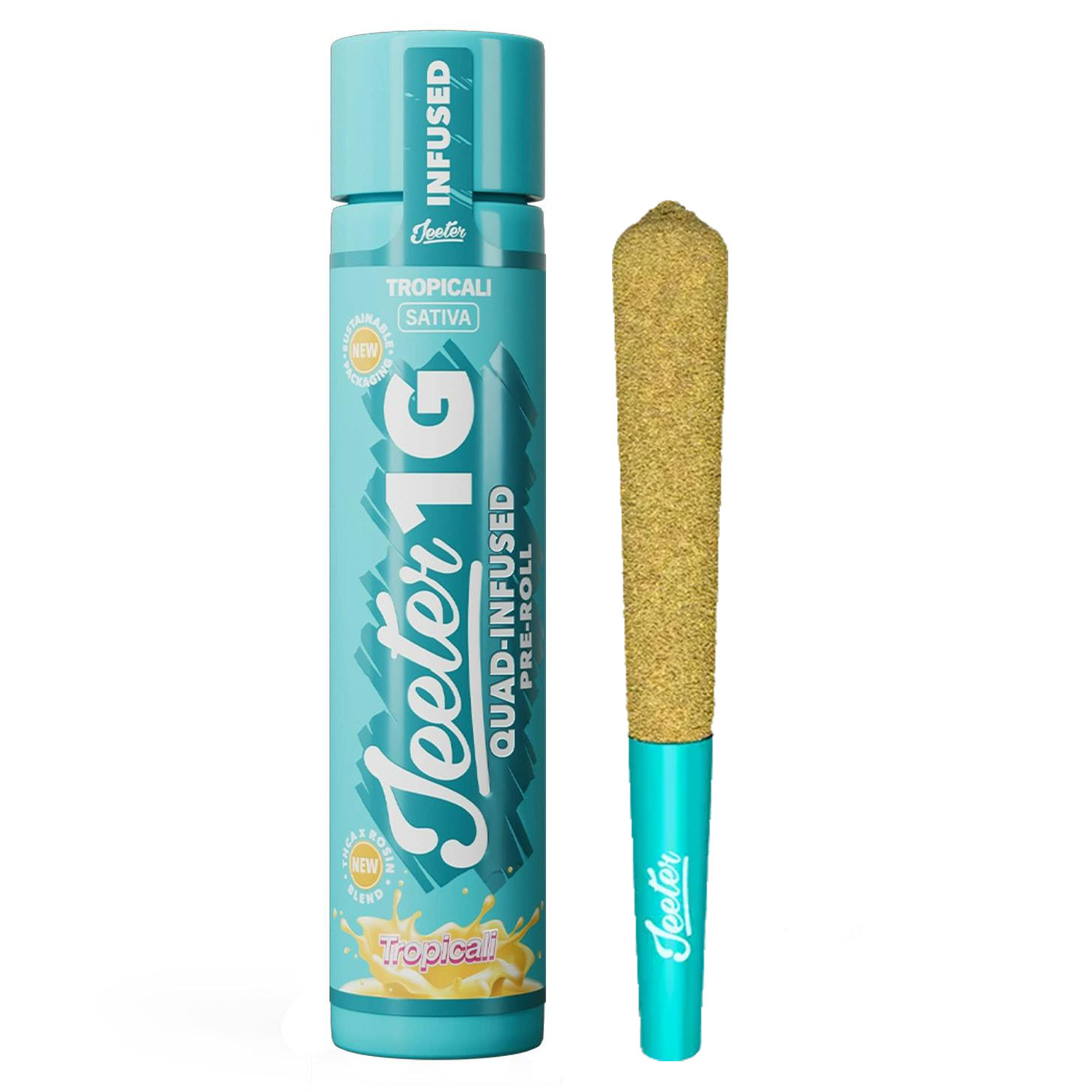 Photograph of instaPanelPhoto: Jeeter Tropicali Rosin Diamonds Infused Preroll Rec