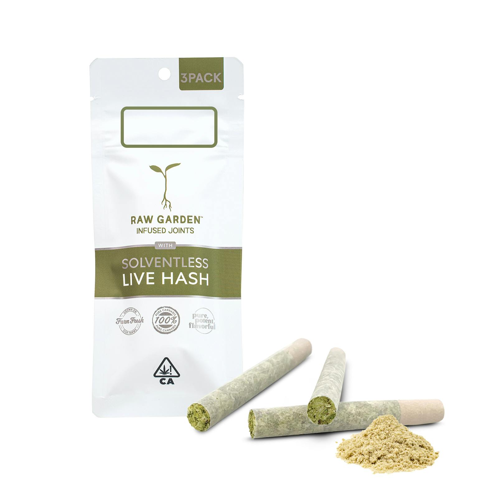 Photograph of product: Raw Garden - Preroll - Cosmic Cookies Diamonds Infused - (3) .5g Joints