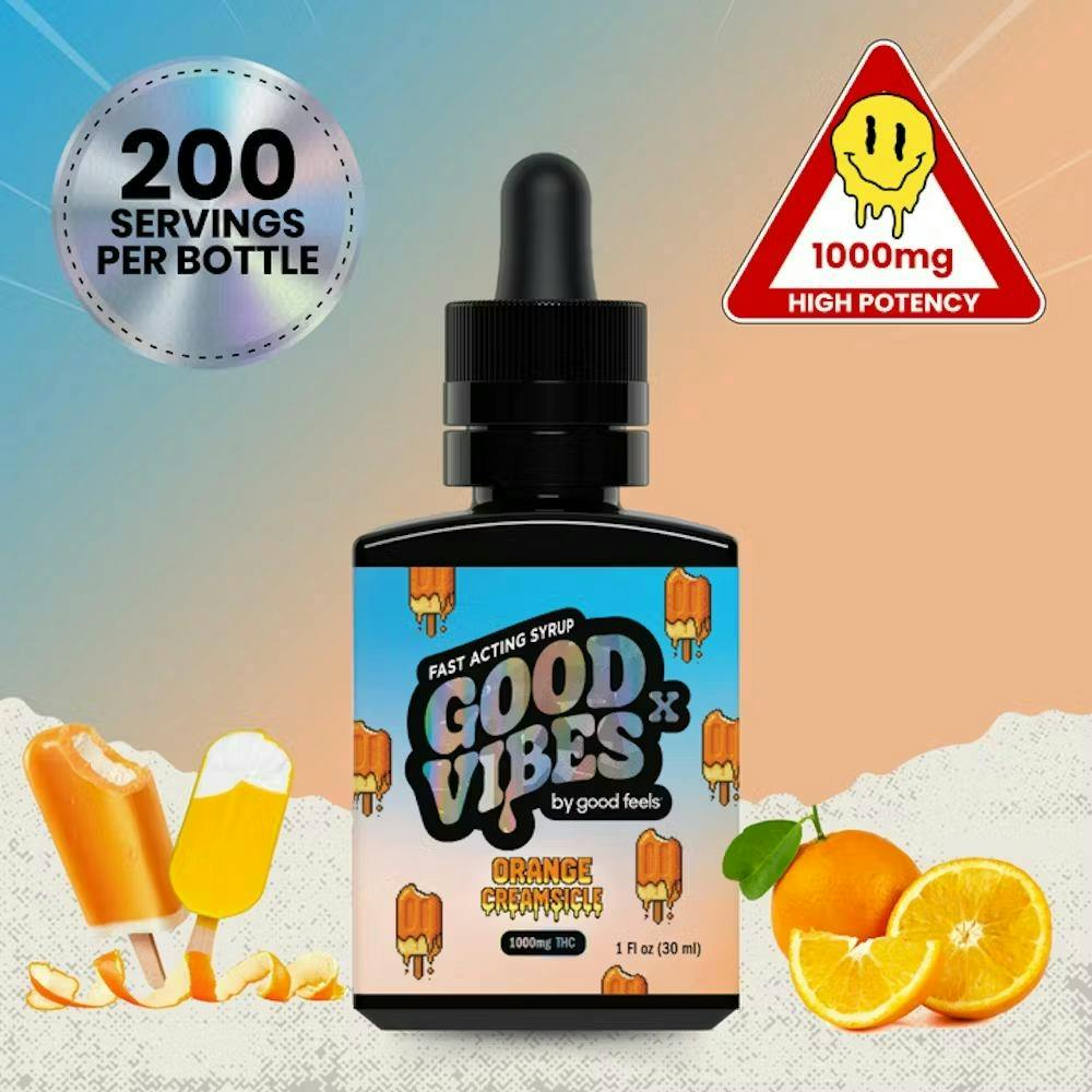 Photograph of product: Good Vibes 1000mg Orange Creamsicle Syrup