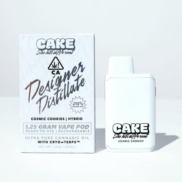 Photograph of product: CAKE Designer Distillate | 1.25g - Cosmic Cookies - AIO - Hybrid - 