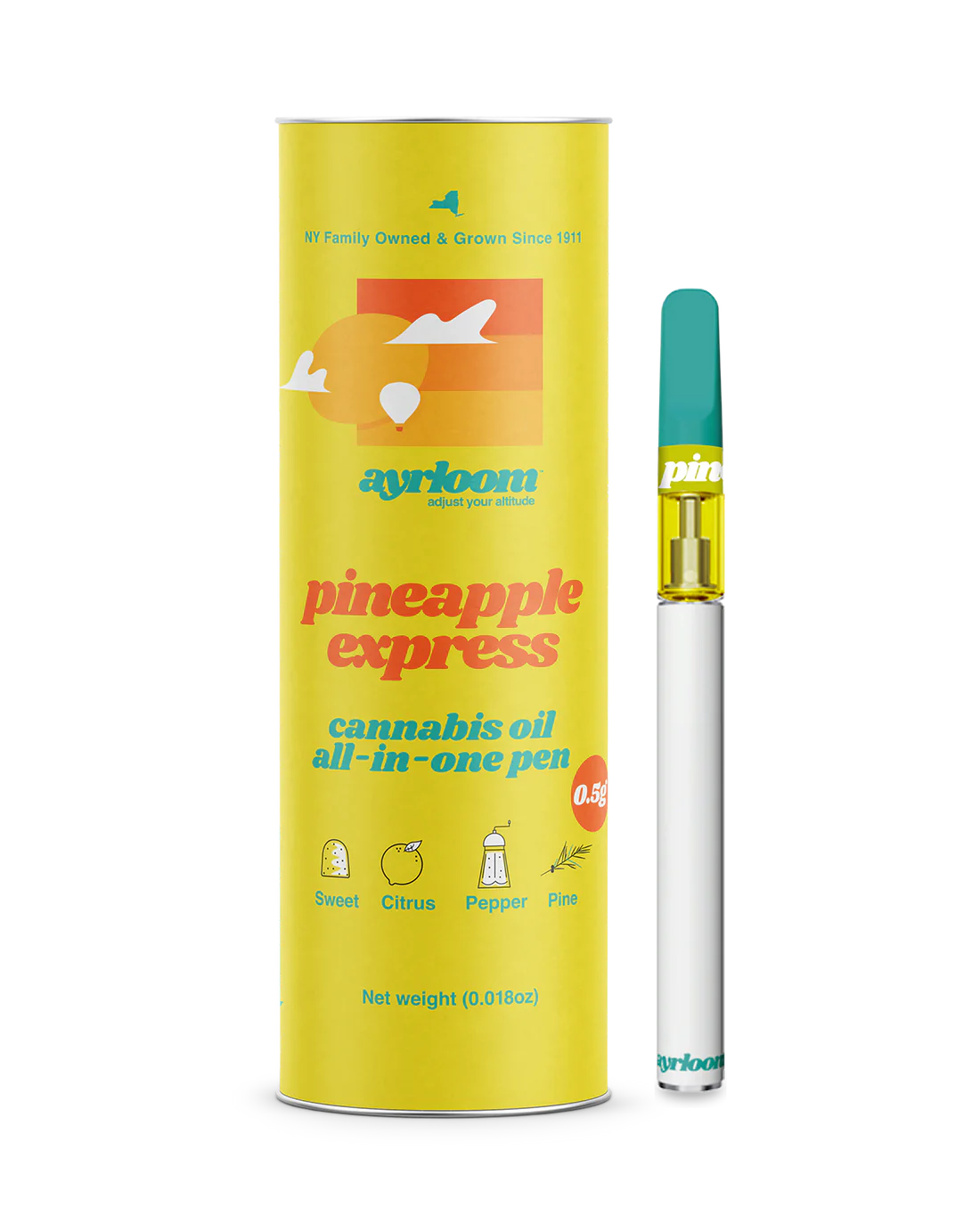 Photograph of product: Ayrloom - Pineapple Express (S) - 90% - All In One Vape