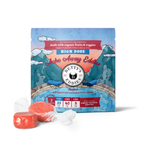 Photograph of product: Ache Away Eddies  Cherry  2pk (25mg TH-oui/ 40mg CBD/ 5mg CBC each)