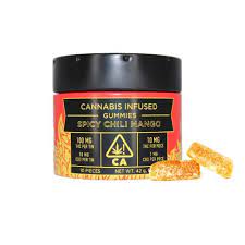 Photograph of product: Emerald Sky - Spicy Chili Mango - Live Resin Gummy - 10pk - 100mg