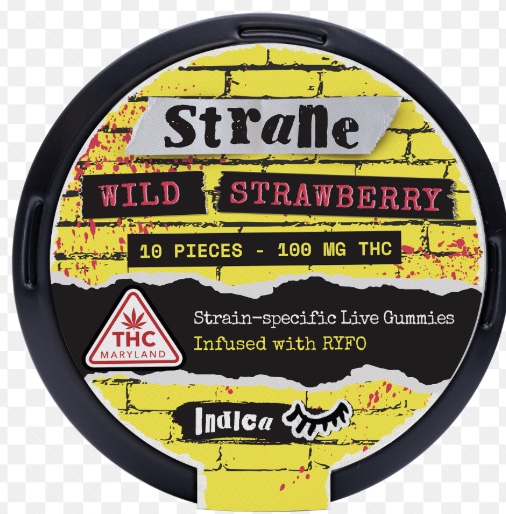 Photograph of product: Wild Strawberry (RYFO Infused) Oui'd Live Resin Gummies [TH-oui 10mg] || Strane
