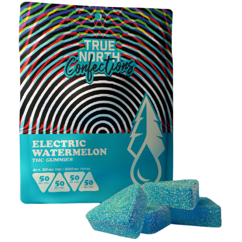 Photograph of product: True North Collective Electric Watermelon Vegan Gummies 200mg TH-oui