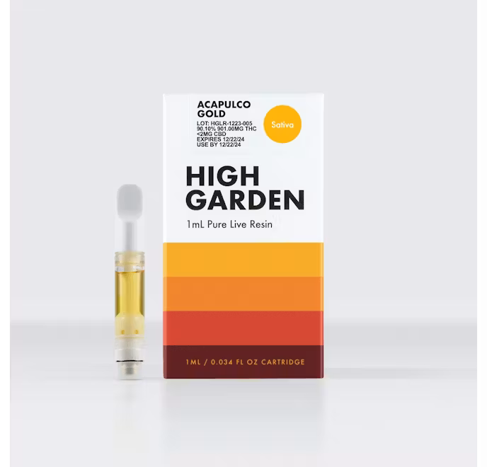 Photograph of product: High Garden / Live Resin 510 Cart / / Acapulco Gold