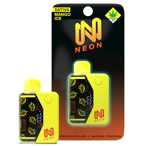 Photograph of product: Neon | Mango Ice | Flavored Distillate & Terpenes | Disposable | 1g