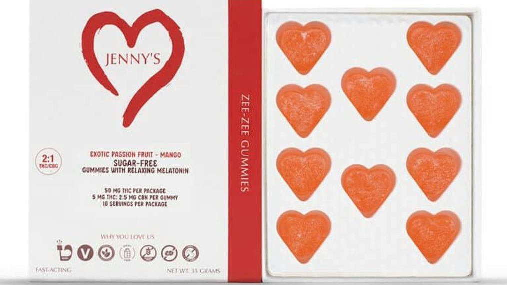 Photograph of product: Jenny's Gummies Passion Fruit-Mango 100mg