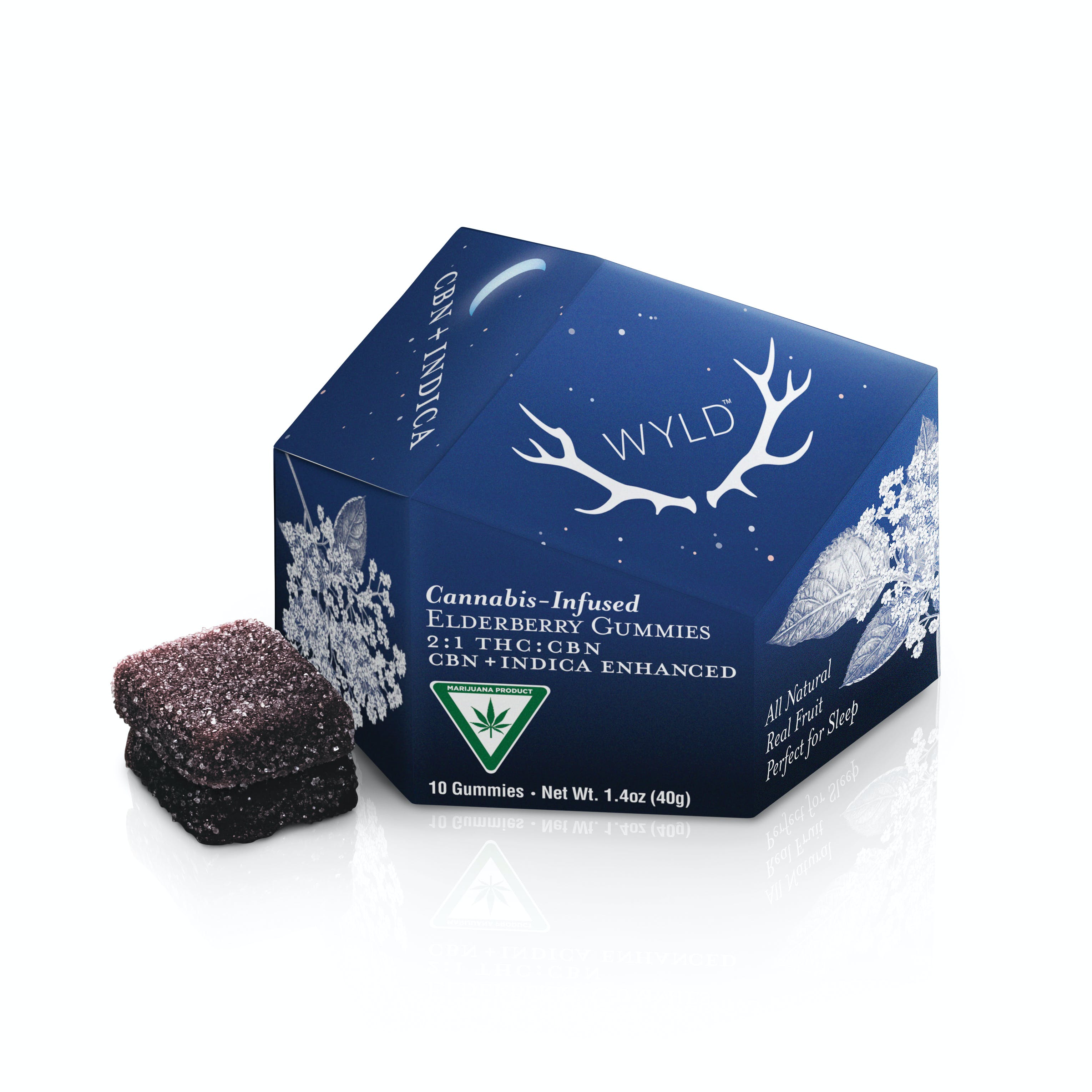 Photograph of product: Elderberry [I]   100mg 2:1 Thc:Cbn Gummies 10pc   Wyld