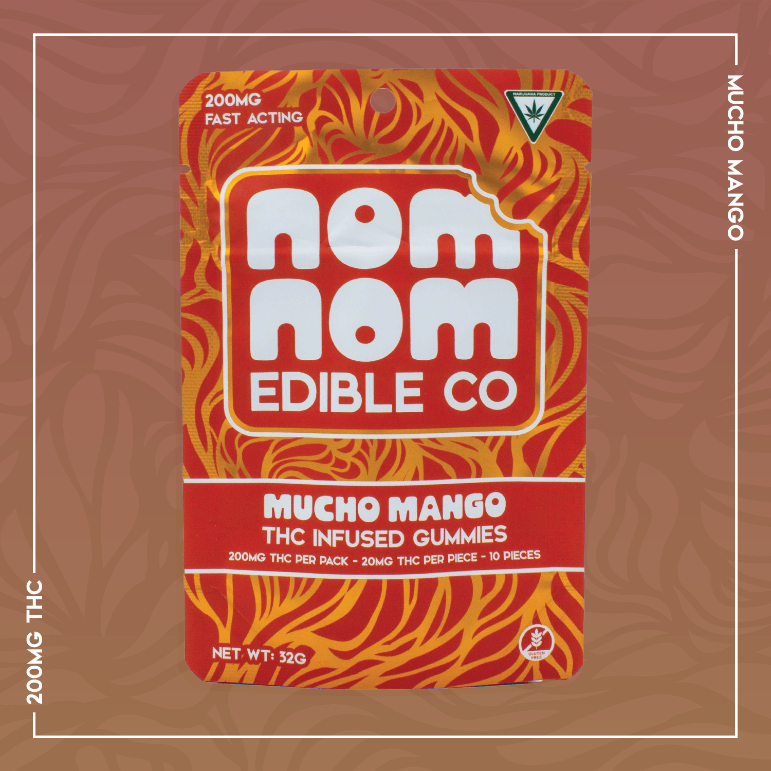 Photograph of product: NOM NOM | INFUSED EDIBLE 200MG | MUCHO MANGO