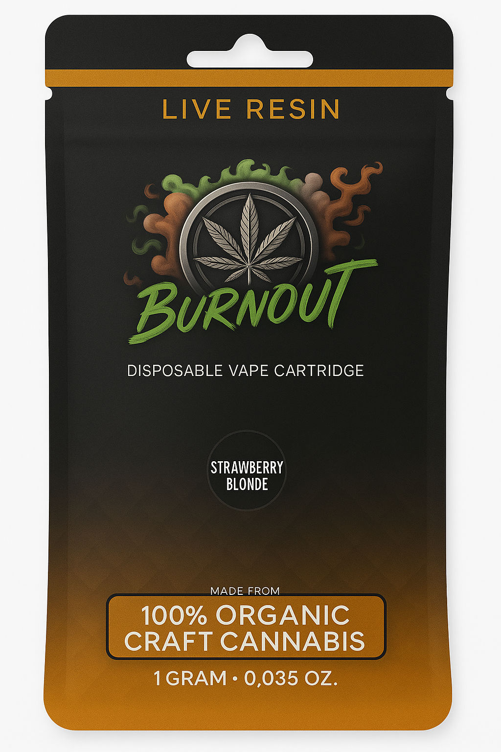 Photograph of product: Burnout | Strawberry Blonde | 1g Live Resin Disposable Vape