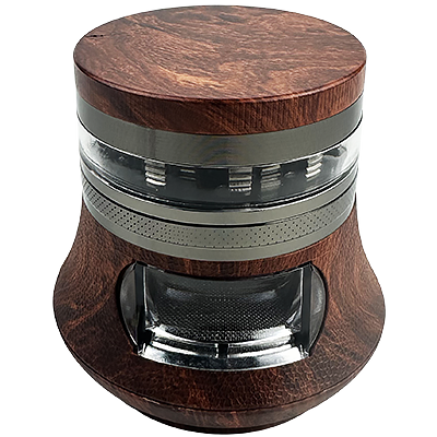 Photograph of product: 78mm Zinc 4pc Grinder - Wood Color