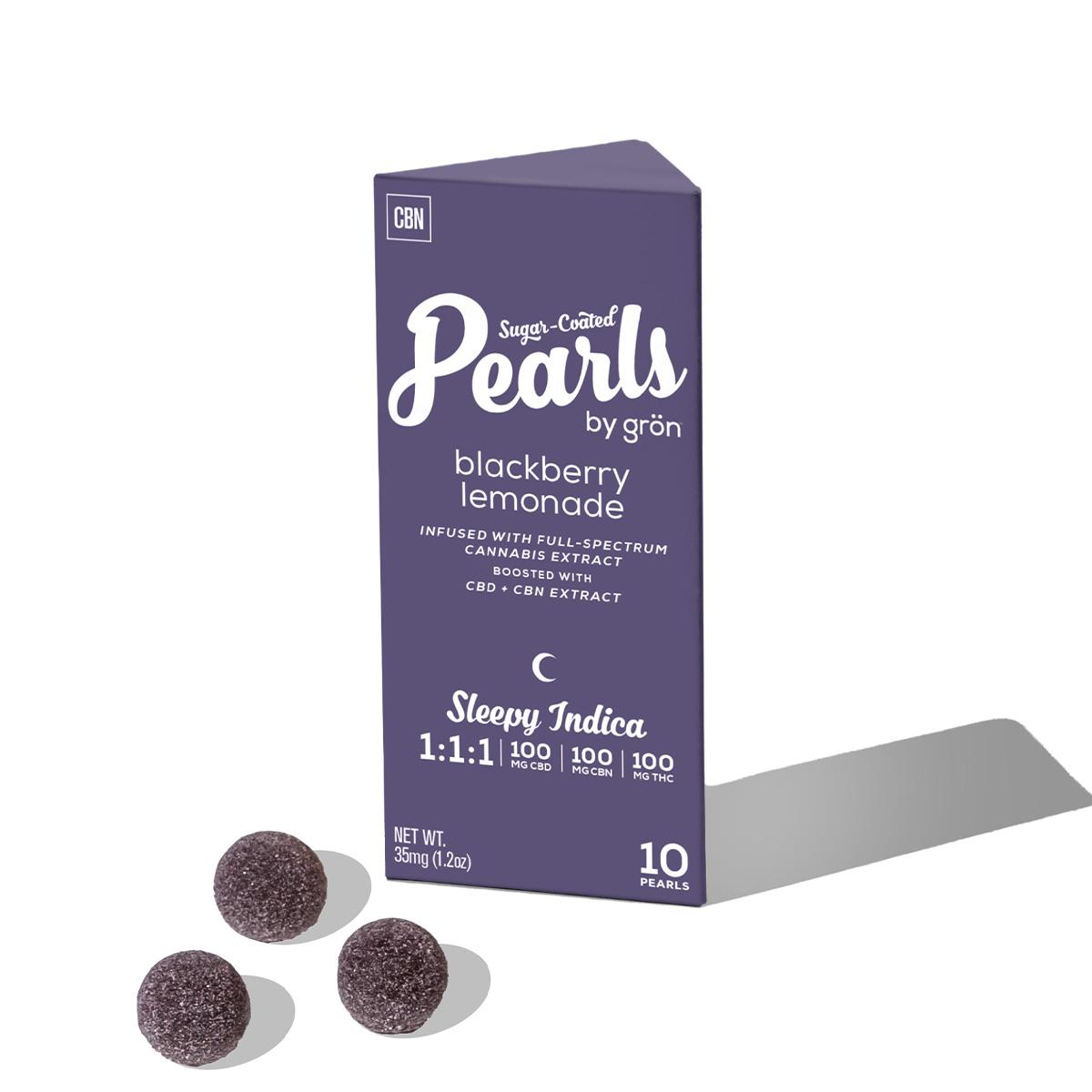 Photograph of Product: Indica Blackberry Lemonade Pearls 1:1:1 THC:CBD:CBN | 100mg