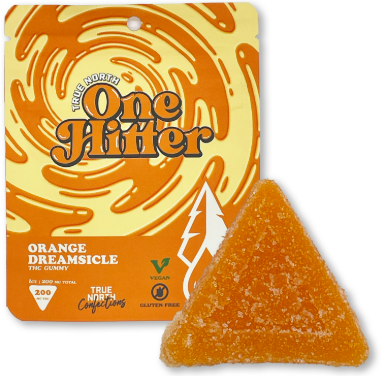 Photograph of product: ORANGE DREAMSICLE | ONE HITTER VEGAN GUMMY | 200MG