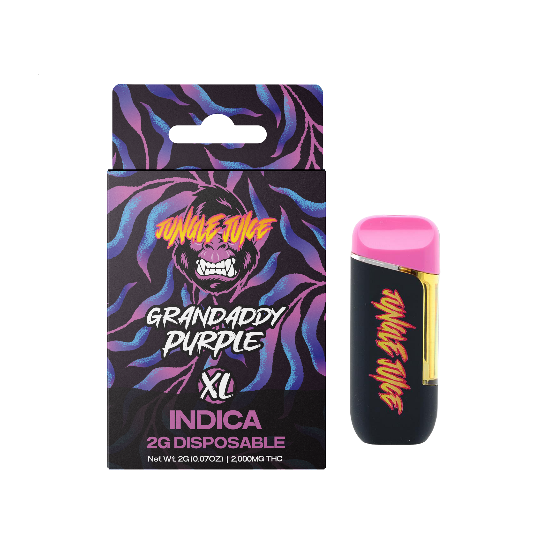 Photograph of product: Jungle Juice | Disposable Distillate | Granddaddy Purple | 2g