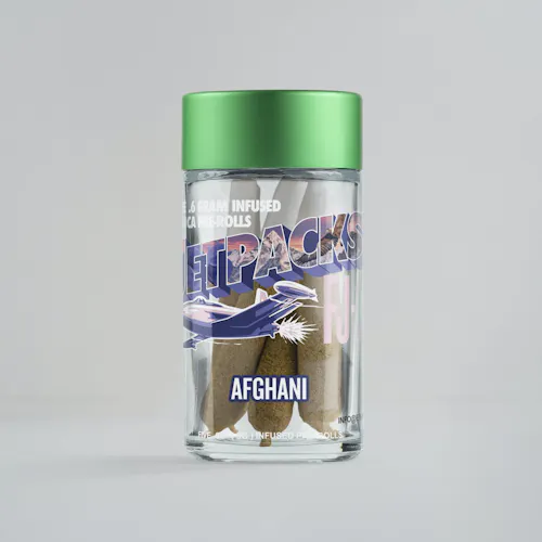 Photograph of product: JetPacks | Afghani | FJ-3 Resin Infused Pre Rolls | .6g 5pk