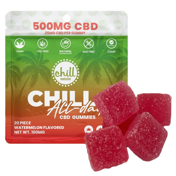 Photograph of product: Chill All-Day Watermelon CBD Gummies Rec