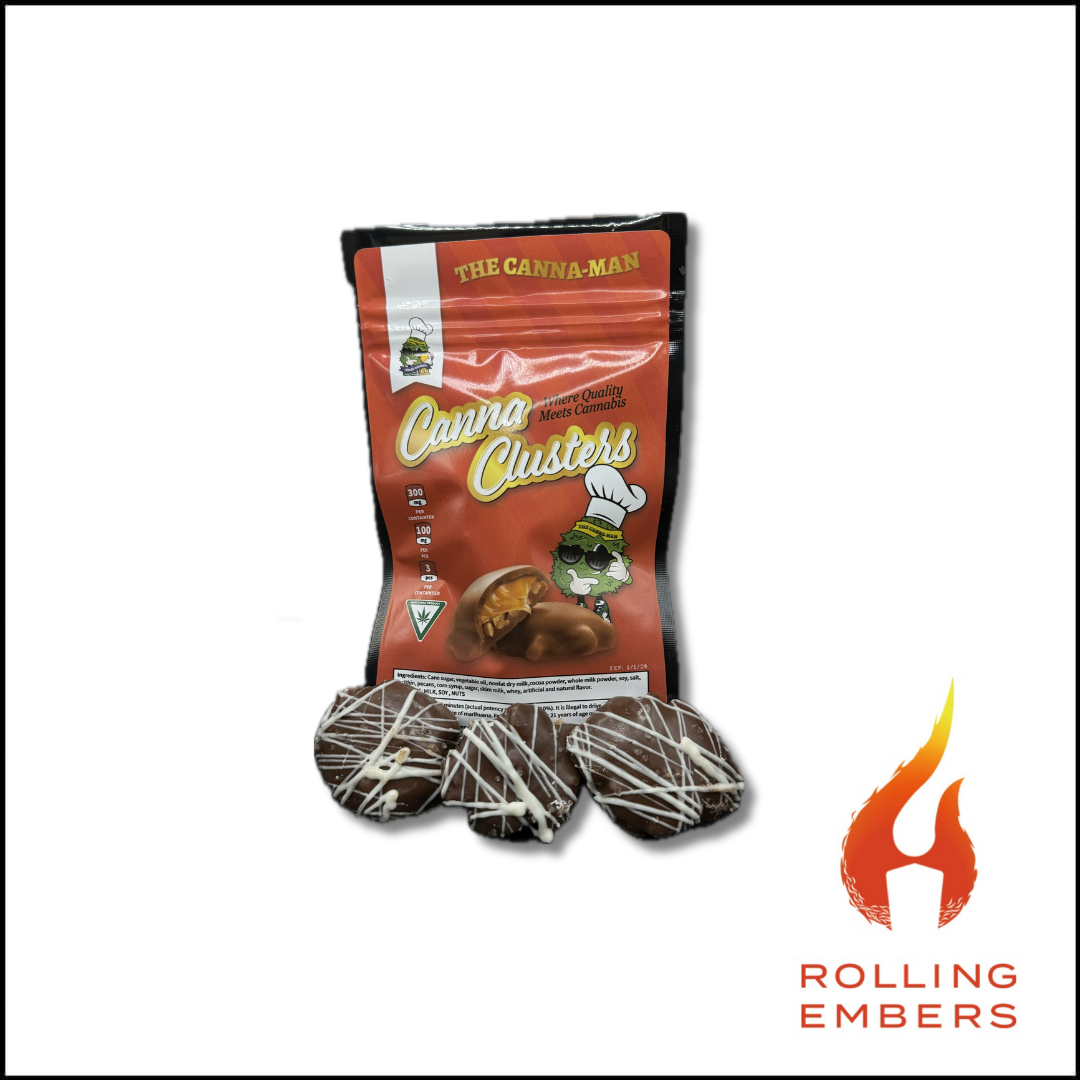 Photograph of product: The Canna Man | Canna Clusters | Chocolate Turtles | Pre-Pack | 300mg