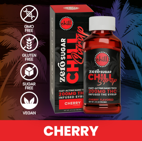 Photograph of product: Chill Medicated - Cherry Syrup (Zero Sugar) - 200mg