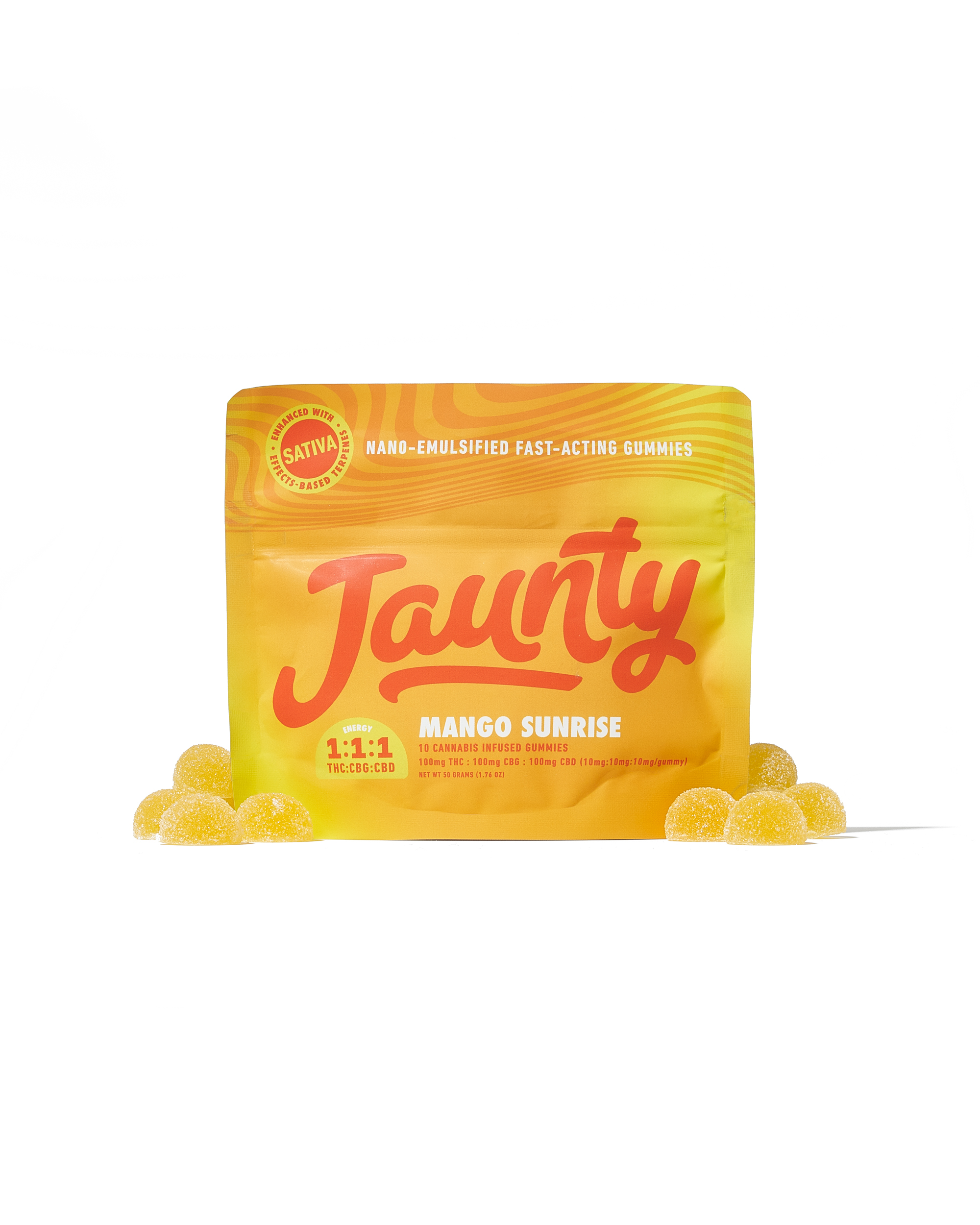 Photograph of Product: Mango Sunrise | 1:1:1 | THC:CBG:CBD |100mg | 10pk