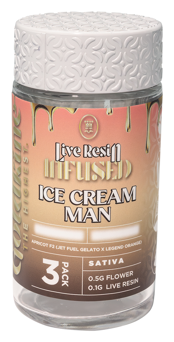 Photograph of product: Goldkine | Ice Cream Man | 3-Pack (.6g) Live Resin Infused Pre Rolls
