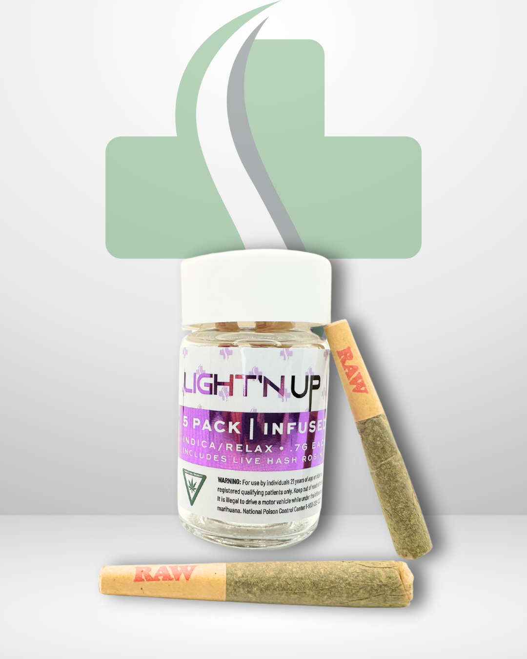 Photograph of product: Light'N Up Lil Sluggers | SFV OG  | Live Rosin Infused Preroll 5pk