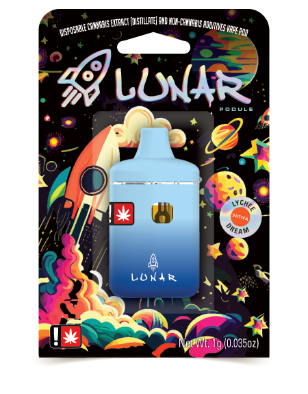 Photograph of product: Lunar // Lychee Dream 1g Flavored Distillate Disposable Vape