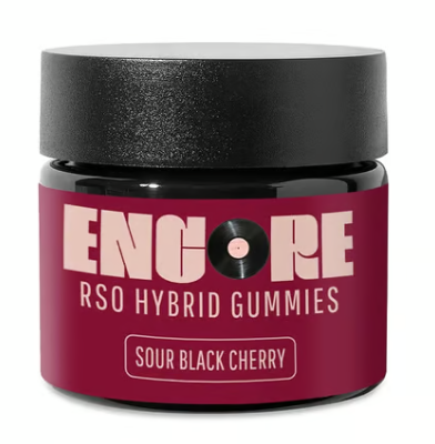 Photograph of product: Sour Black Cherry | RSO Gummies | 10pk 100mg