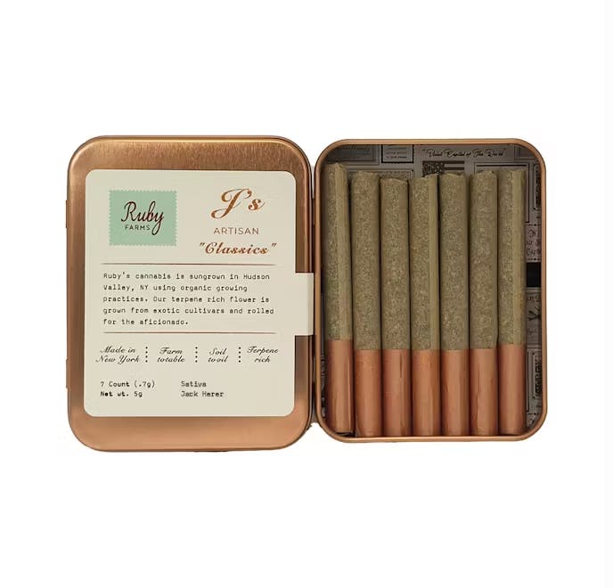 Photograph of product: RUBY FARMS Jack Herer 7pk 0.7g Pre-Rolls