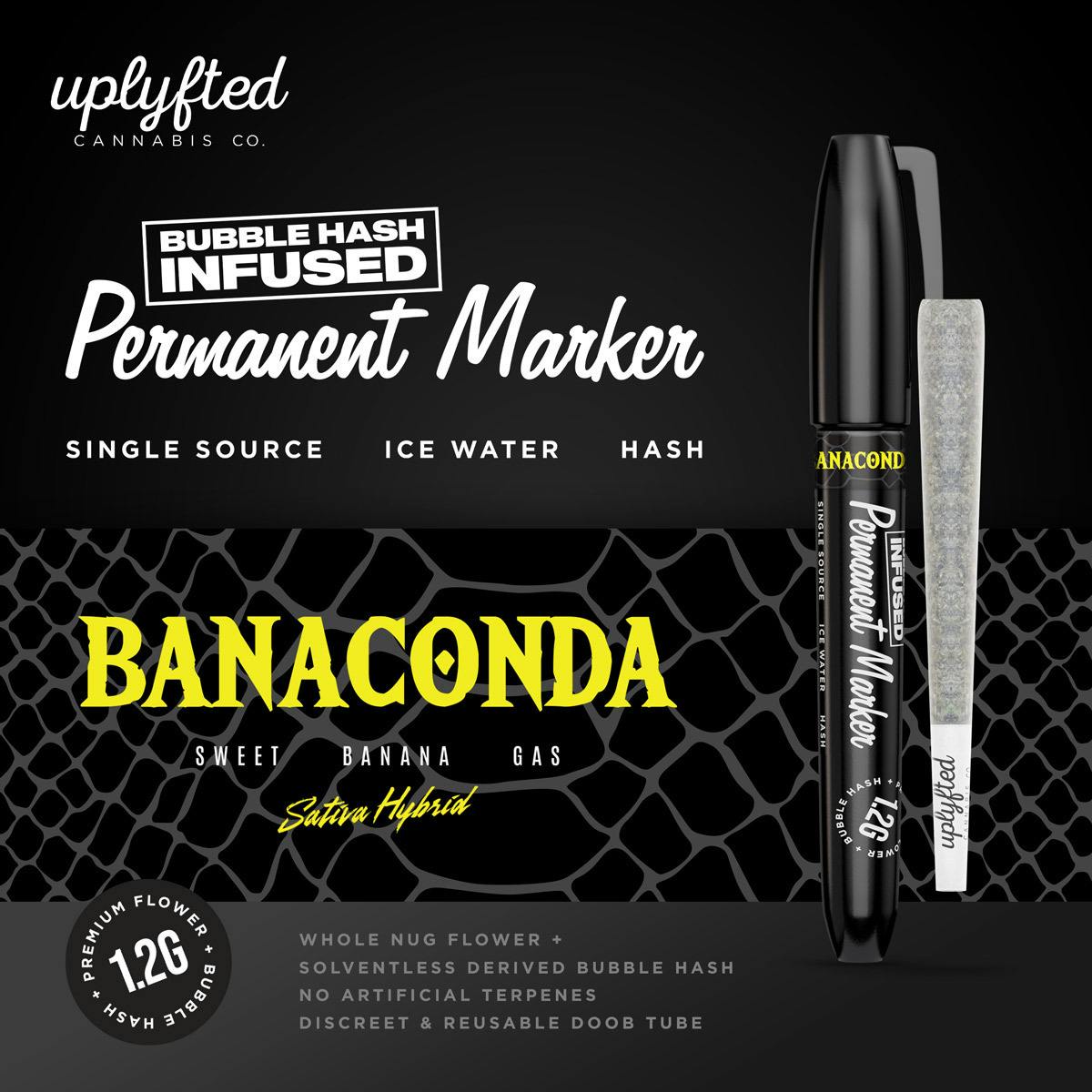 Photograph of product: Uplyfted Permanent Marker x Banaconda Infused Pre-Roll