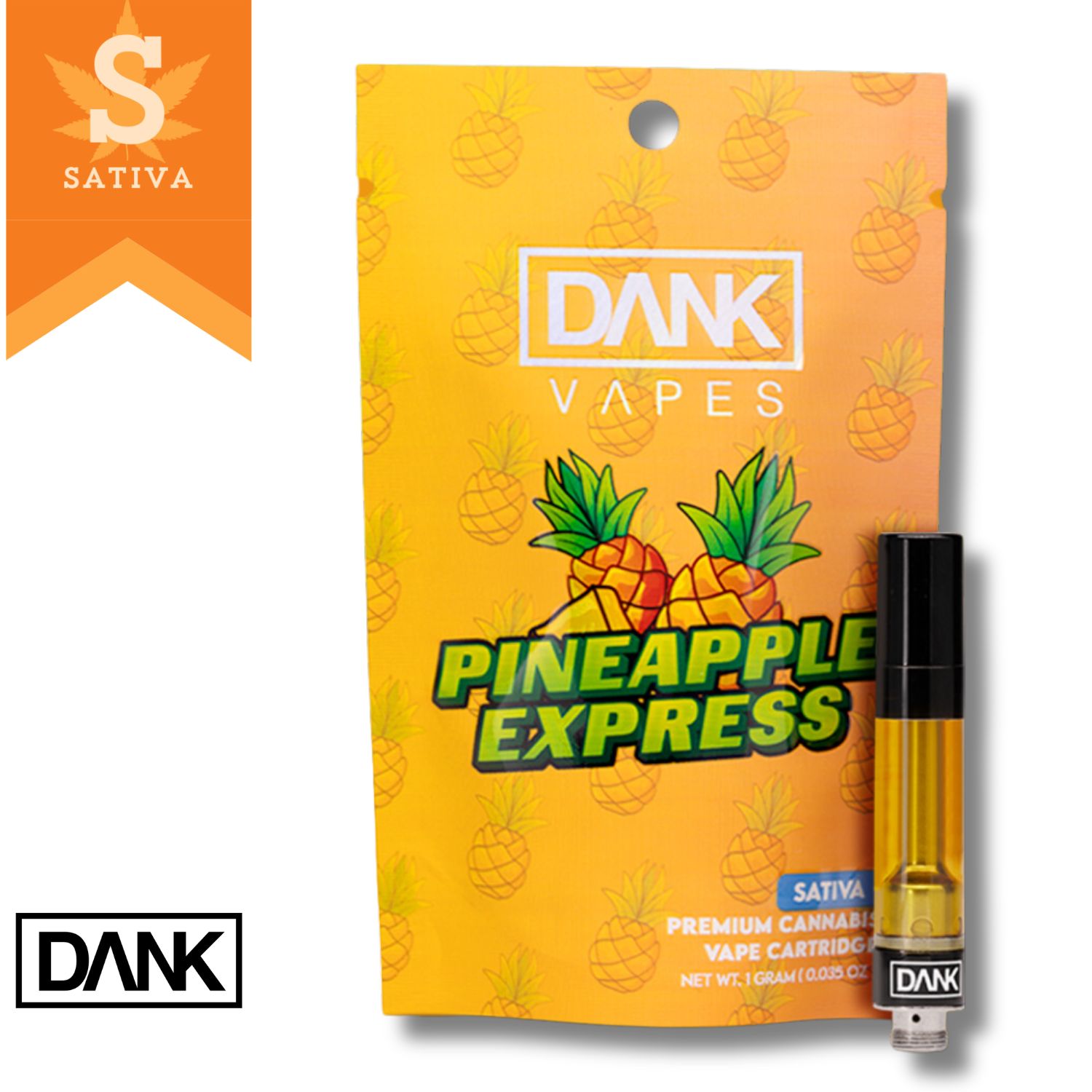 Photograph of product: Dank | Vaporizer | Cartridge 1pk | Pineapple Express | 1ml