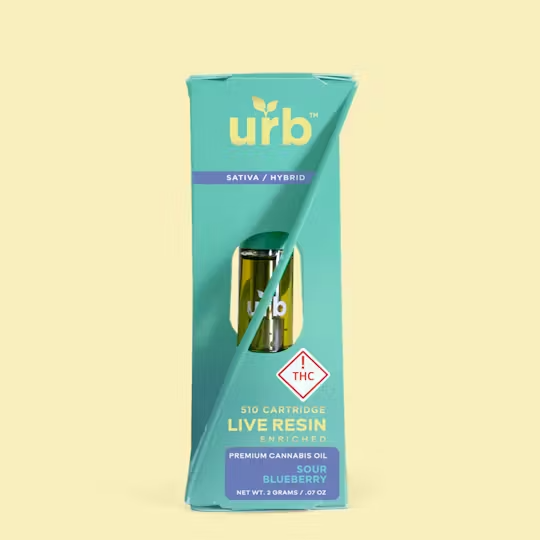 Photograph of product: URB - 2g Live Resin Cartridge - Sour Blueberry (S/H)