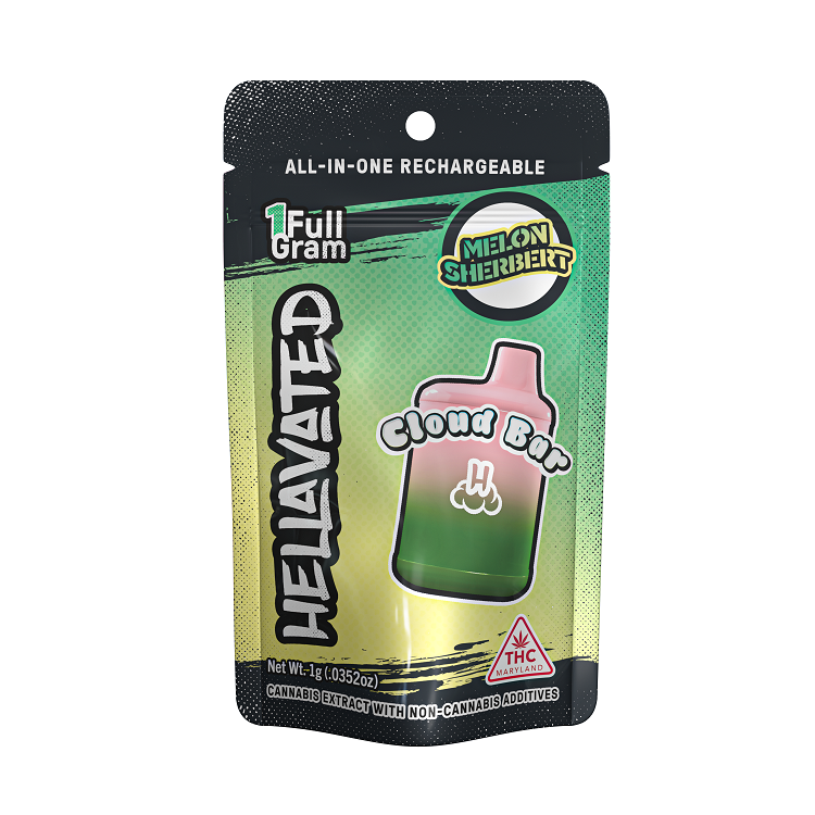 Photograph of product: 1g Melon Sherbert "Cloud Bar" All-in-One