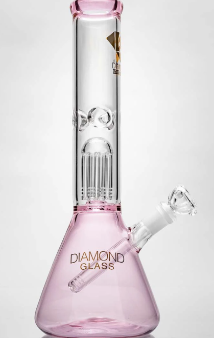 Photograph of product: Diamond Glass Mansion Water Pipe - 14" / 14mm F/ Colors Vary